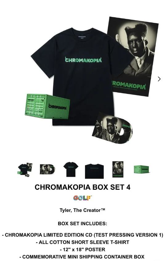 Chromakopia Box Set 4 Black Tee Large Sealed CD Hip Hop Tyler the