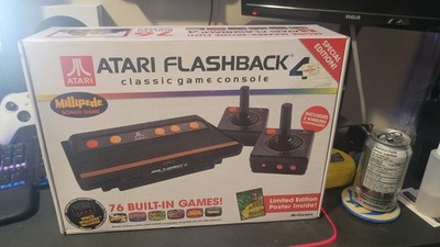Atari Flashback 4 Classic Game Console With Poster New Open Box