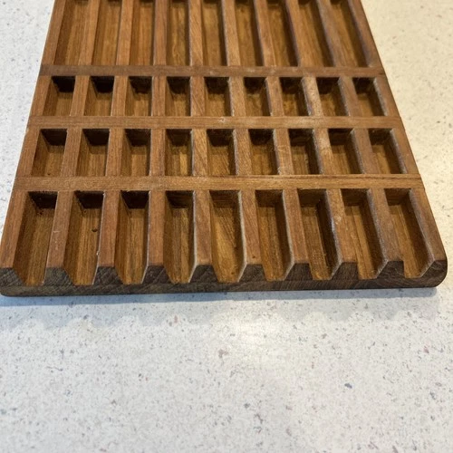 Vintage Teak Wood DANSK Lattice Trivet MCM Solid Teak Kitchenware Beautiful image 5