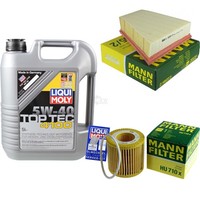 Inspektionspaket 5L Liqui Moly Top Tec 4100 5W-40 FüR Skoda Fabia II 1.2 12V VW