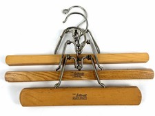 Lot of 3 Vintage The SETWELL Wooden Pant Skirt Hangers MCM