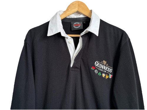 Guinness Official Six Nations Men's Vintage Rugby Polo Shirt Size Medium - Picture 2 of 14