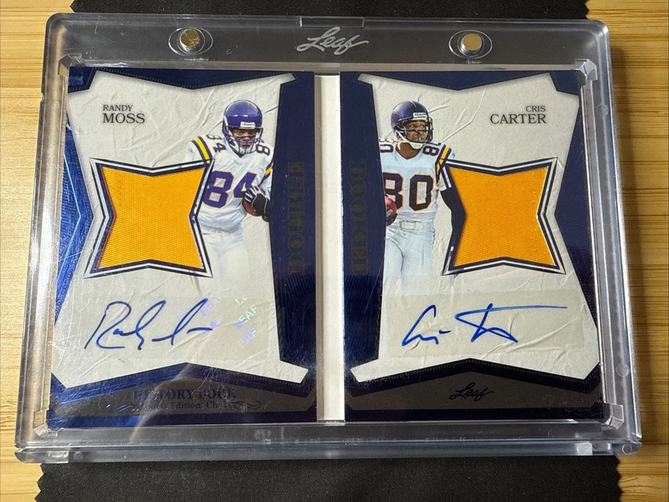 2025 Leaf History Book Randy Moss Cris Carter Dual Patch Auto Double Booked 4/5 - Image 4 of 4