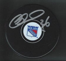 Matthew Barnaby Signed New York Rangers Puck