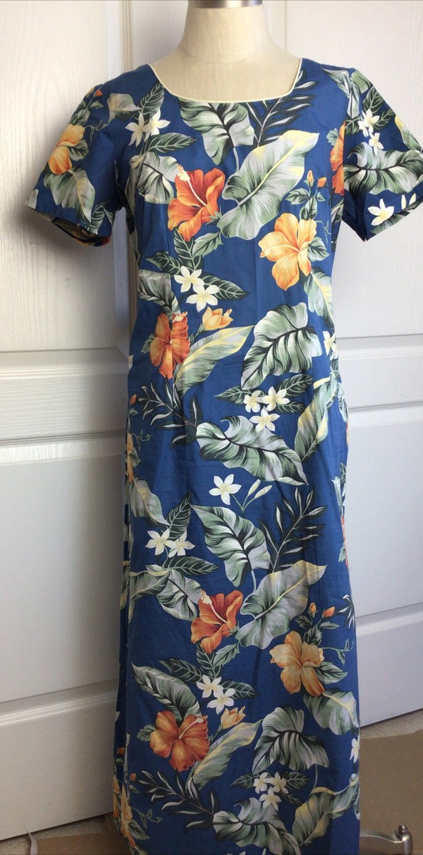 aloha print maxi dress Hawaii Printed Maxi Dress Pink M/L