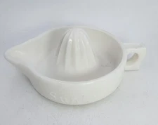 Vintage 1950s White Milk Glass SUNKIST Hand Orange Juicer Reamer Made in USA