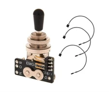 NEW - EMG Solderless 3-Position Toggle Switch, Black Knob B289, 4921.00