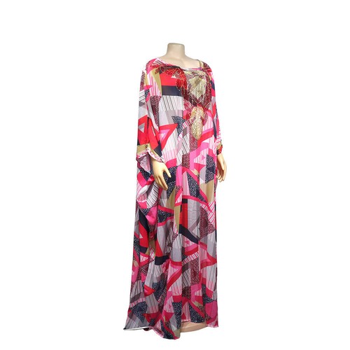Maxi Vestido Africano Dashiki Mujeres Estrás Gasa Talla Grande Caftán Fiesta Vestido - Imagen 20 de 29