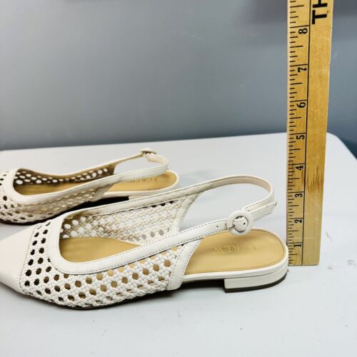 J.Crew Woven 11 Slingbacks in avorio polveroso BZ218 classico preppy minimalista - Foto 4 di 7