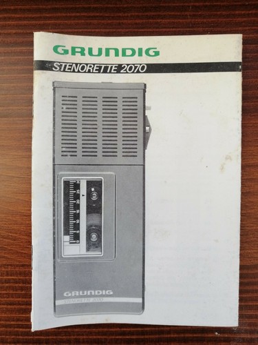 SALE VTG MANUAL ONLY! TAPE GRUNDIG dh 2070 Cassette recorder player stenorette