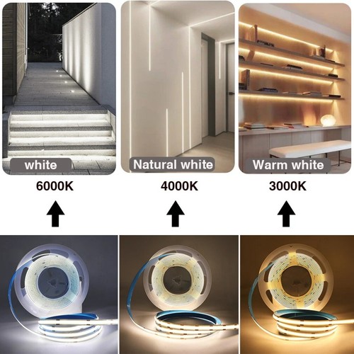 3mm 5mm 8mm PCB COB LED Strip DC12V 320LED/m High Density RA90 Flexible LED Tape - Picture 6 of 33