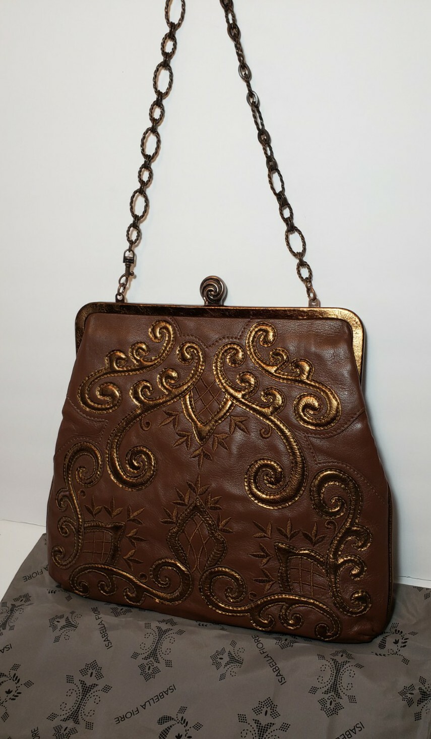 LIMITED EDITION ISABELLA FIORE ROYAL CELINE SHOULDER HANDBAG PURSE 12Wx11H $575 image 4