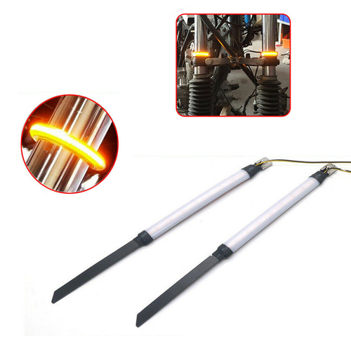 2pcs Bike Motorcycle SMD LED Strip Fork Turn Signal Indicator Light Blink Amber - Picture 10 of 12
