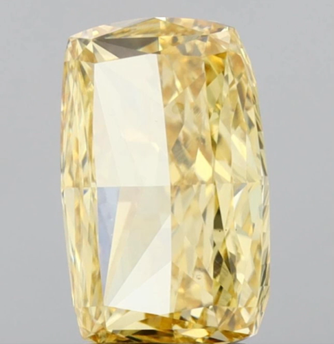 2.50 CT Yellow Cushion Cut Lab Grown Diamond For Engagement Ring - IGI Certified - Video 1 of 1