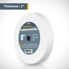 POWERTEC Bench Grinder Wheel 8 Inch 60 Grit White Aluminum Oxide Grinding Whe...