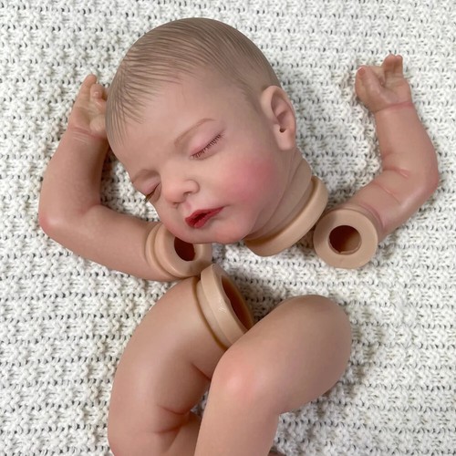 19" Painted Reborn Doll Parts Sam Lifelike Baby 3D Skin Vein Handmade Cloth Body - Picture 4 of 12