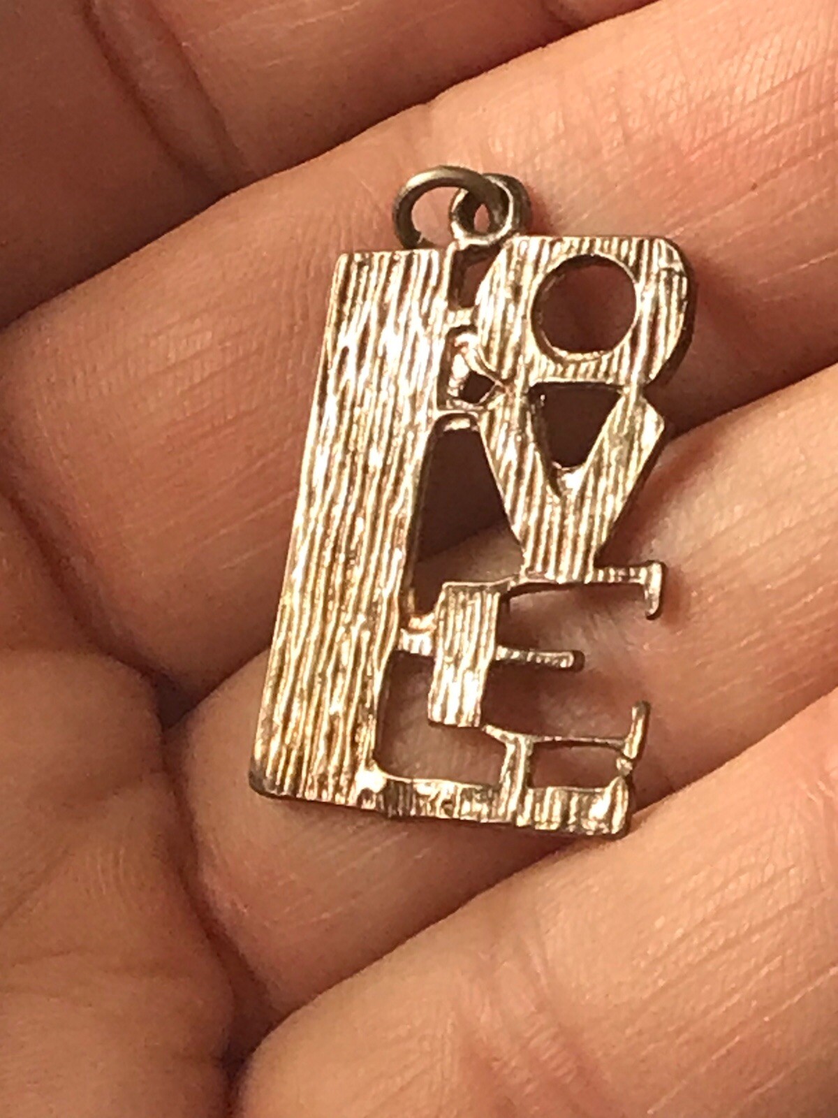 “LOVE” Solid Sterling Silver Modernist Brutalist … - image 1