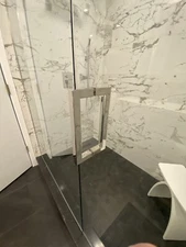 6" SQUARE DOUBLE SIDED SHOWER DOOR HANDLE CHROME