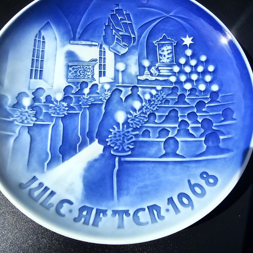 (4) Bing & Grondahl Kopenhagen Weihnachtsplatten blau Porzellan B&G 1968 1971-73 - Bild 3 von 22