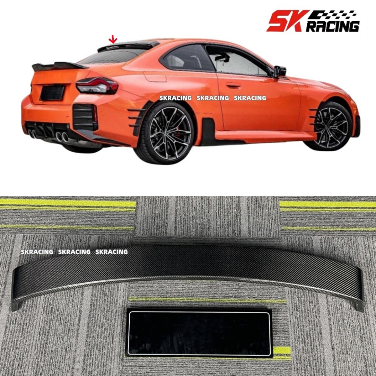 Fits BMW M2 G87 2023-24 Real Carbon Fiber Rear Roof Window Spoiler