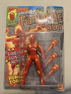 MOC 1992 MARVEL SUPER HEROES FANTASTIC FOUR HUMAN TOURCH 5'' FIGURE TOYBIZ