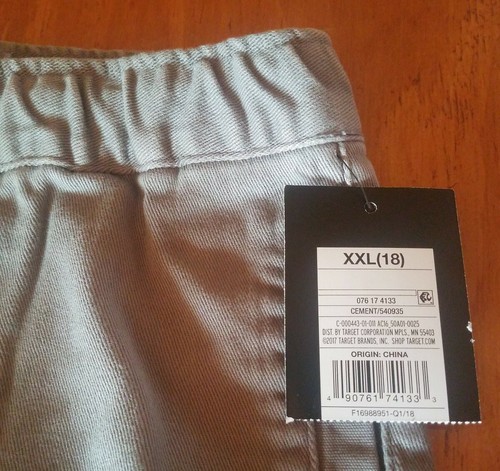 Boys' Shorts - art class Gray XXL 18 drawstring elastic waist. Pockets - Picture 4 of 6
