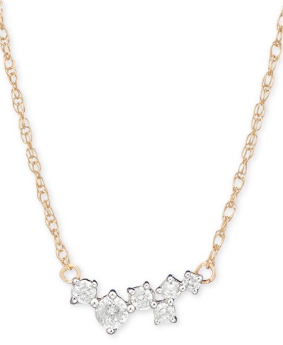 Elsie May Diamond Random Cluster Collar Necklace (1/8 ct. t.w.) in 14k Gold - 第 1/2 張圖片