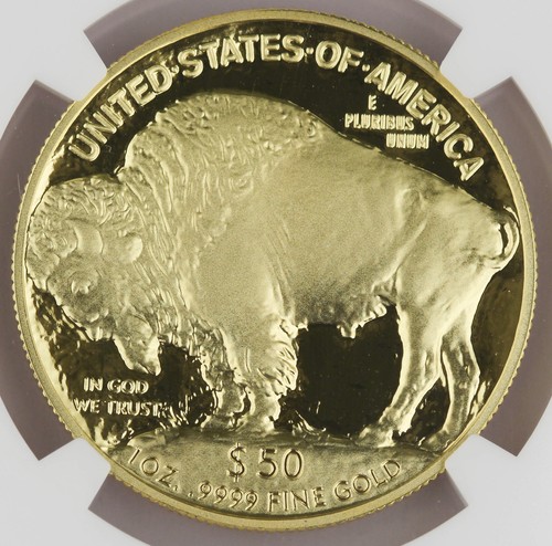 Moneda de oro American Buffalo 2007 W $50 1 OZ 9999 prueba NGC PF70 PR70 ultra camafeo - Imagen 4 de 4