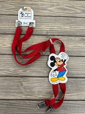 Vtg LEE Mickey Mouse Suspenders Red Stretch ONE SIZE Walt Disney Company