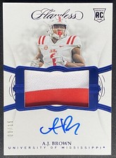 2019 FLAWLESS AJ BROWN RPA AUTO ROOKIE ON-CARD RC AUTOGRAPH SAPPHIRE /15 EAGLES