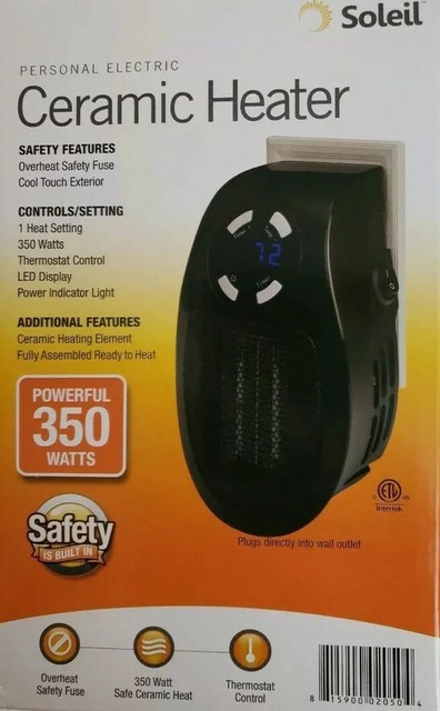 Soleil Mh 04b 350 Watts Ceramic Personal Plug In Electric Wall Heater New In Box Ebay