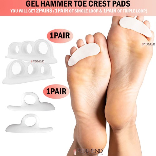 PEDIMEND Hammer Zehe Wappenglätter Gel Zehe Stützpads für überlappende Zehen - Bild 12 von 12