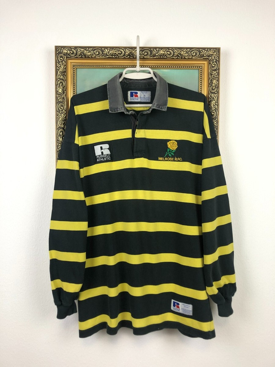 ウェア 90s   Rugby Shirt 1995~6 Rare Melrose RFC 90s Rugby Union Jersey Shirt Russel Athletic Long
