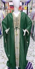 Dubai Kaftan Abaya Moroccan Farasha Dress Long Gown Ramzan Eid SALE Georgette
