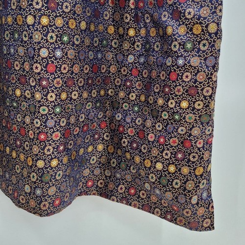 Vestido Vintage Tonos Joya Multicolor Jacquard Manga Corta Cremallera Lateral Línea A - Imagen 7 de 12