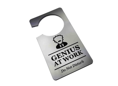 Genius At Work, Do Not Disturb - Generic Silver, Room Door Sign, Novelty Gift - Picture 2 of 4