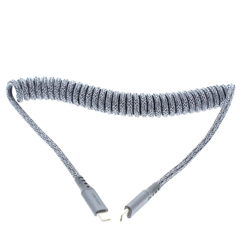 Ventev Câble Tressé USB-C vers USB-C 1 mètre (3,2 pieds) Câble Enroulé Hélice Gris - Photo 2 sur 4