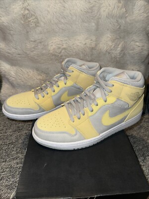 Nike Air Jordan Mid Grey Fog/lemon Size Men’s UK