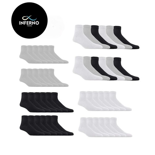 Venta al por mayor lotes a granel calcetines lisos de algodón de corte bajo al tobillo para hombre talla 9-11 10-13 - Imagen 2 de 8