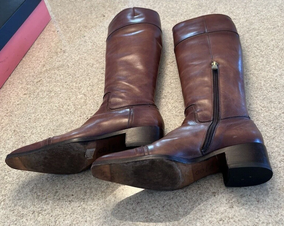 Botas de Colección Michel Perry Cuero Marrón Tacón Alto hasta la Rodilla (36.5) Foto 3 de 4