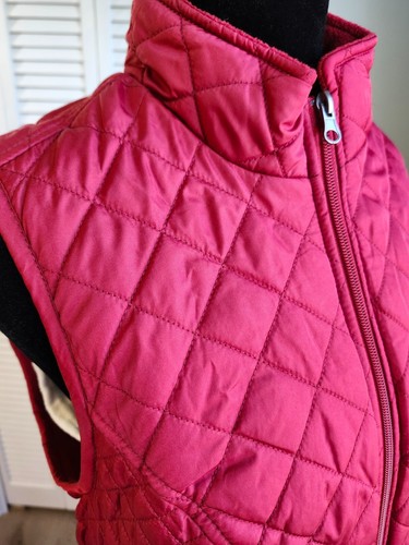 Croft & Barrow Women's Small Red Quilted Puffer Vest Fisherman NWT - Picture 5 of 9