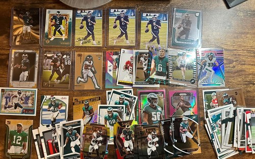 50+ Philadelphia Eagles Karten Lot Jalen Hurts, Devonta Smith, Cooper DeJean