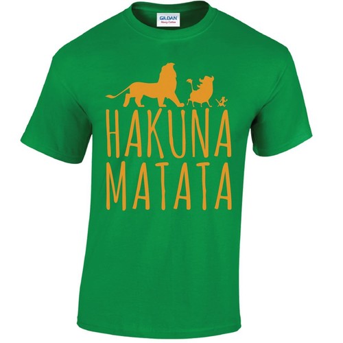 Hakuna Matata Adult Tee Lion King Funny Joke Slogan Unisex Mens T-Shirt - Picture 15 of 48