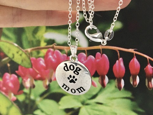 Dog Mom Necklace Charm Pendant on .925 Sterling Silver Chain I Love My Dogs Lady - Picture 5 of 9