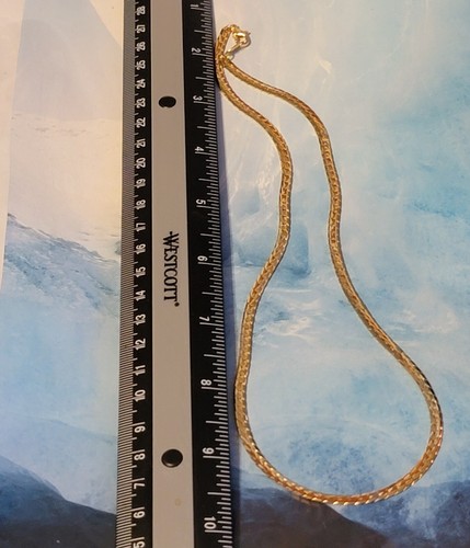 Vintage Avon Shiny Flat Serpentine Chain Necklace- 18"- Retro Gold-tone gch-8 - Picture 5 of 5