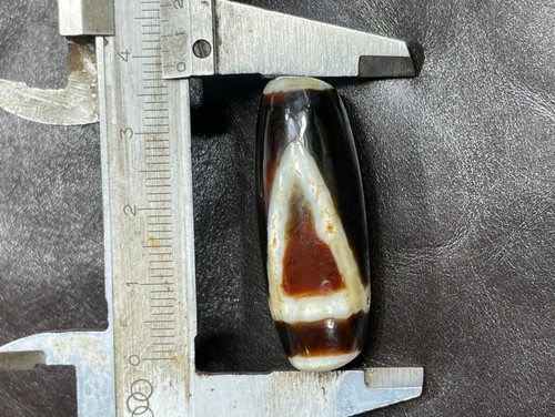 Amuleto Tibetano Nepalese Himalayano Antica Agata Vecchio Talismano Dzi 1 Occhio Perline - Foto 13 di 14