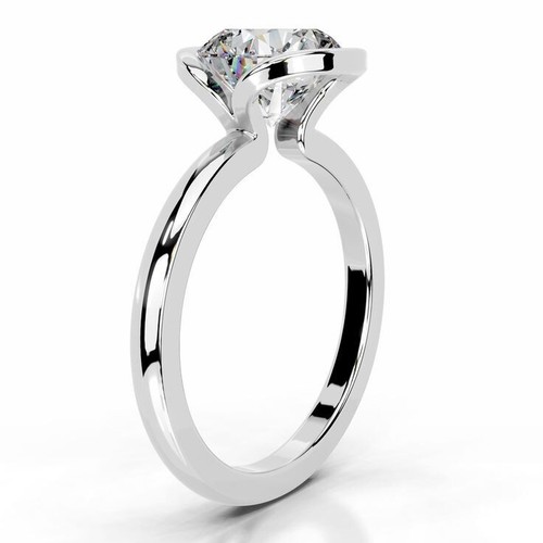 2.00 CT Round Cut Moissanite Engagement 950 Platinum Ring For Women's - Picture 3 of 8