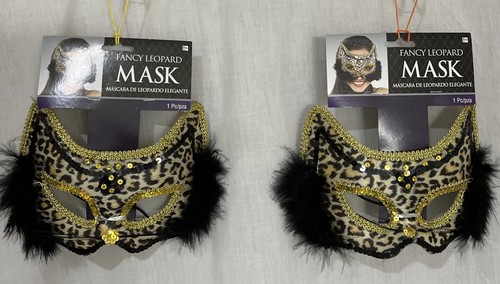 Amscan Leopard Marabou Masquerade Mask, 1 Piece - NWT - Halloween/Margo Gra - Picture 3 of 7