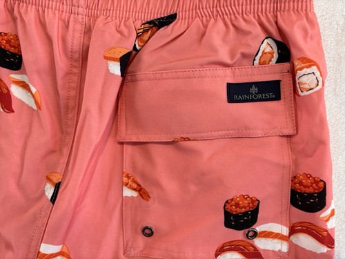 Rainforest Herren Badeshorts Pink Shushi Print Größe Medium,5GW1N1066 - Bild 8 von 11