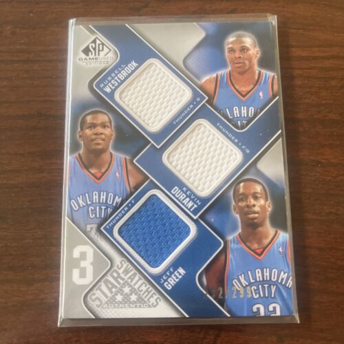 2009 SP Game Used 3 Star Swatches Kevin Durant Jeff Green Russell Westbrook /299 - Picture 1 of 2